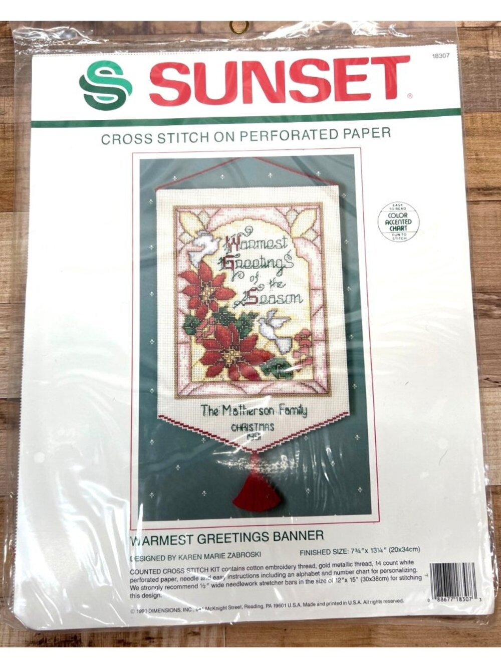 Warmest Greetings Banner Cross Stitch Kit By Sunset  7.4"x13.4" Finished Size
